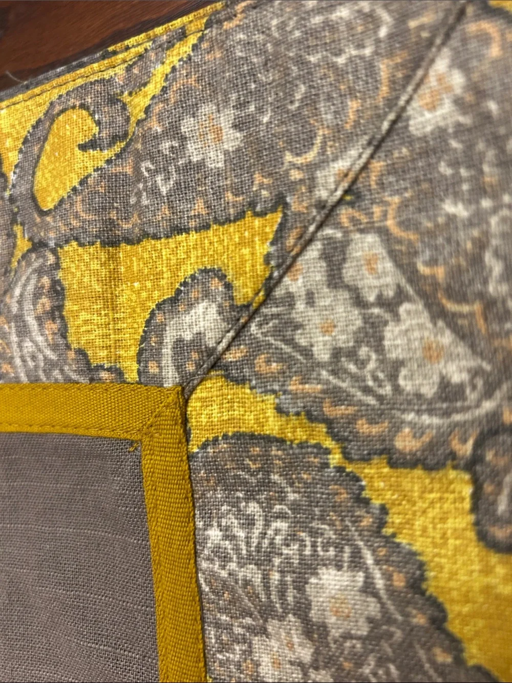 Threshold Brown Center Placemat with Yellow Paisley Border - Set of 4